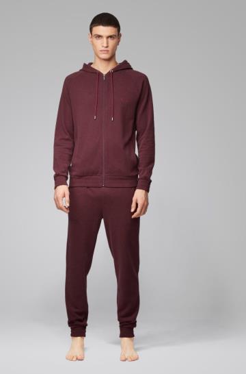 Kurtka BOSS Hooded Loungewear Ciemny Czerwone Męskie (Pl21794)